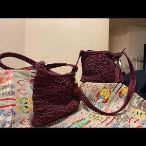 Woman’s Crossbody-Carlisle Weave Reseda Mini Crocheted Crossbody Bag,Purple